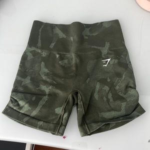Camo Green Gymshark shorts. Pre owned condition!